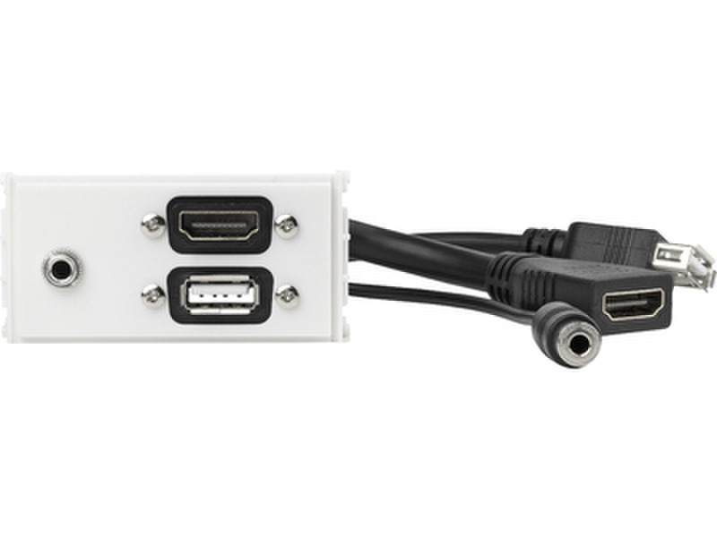 VivoLink WI221281 HDMI + USB A + 3,5mm Weiß Steckdose
