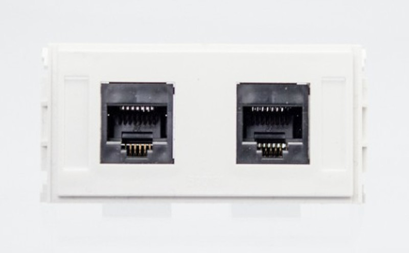 VivoLink WI221283 2 x RJ-45 White socket-outlet