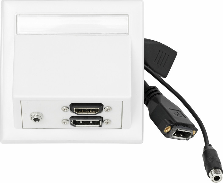 VivoLink WI221292 HDMI + DisplayPort + 3.5mm White socket-outlet
