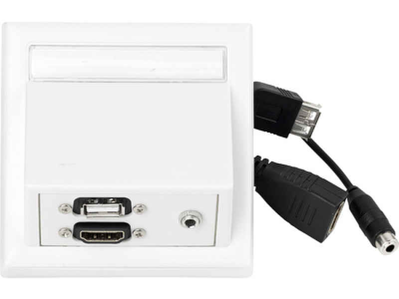 VivoLink WI221260 HDMI + USB A + 3,5mm Weiß Steckdose