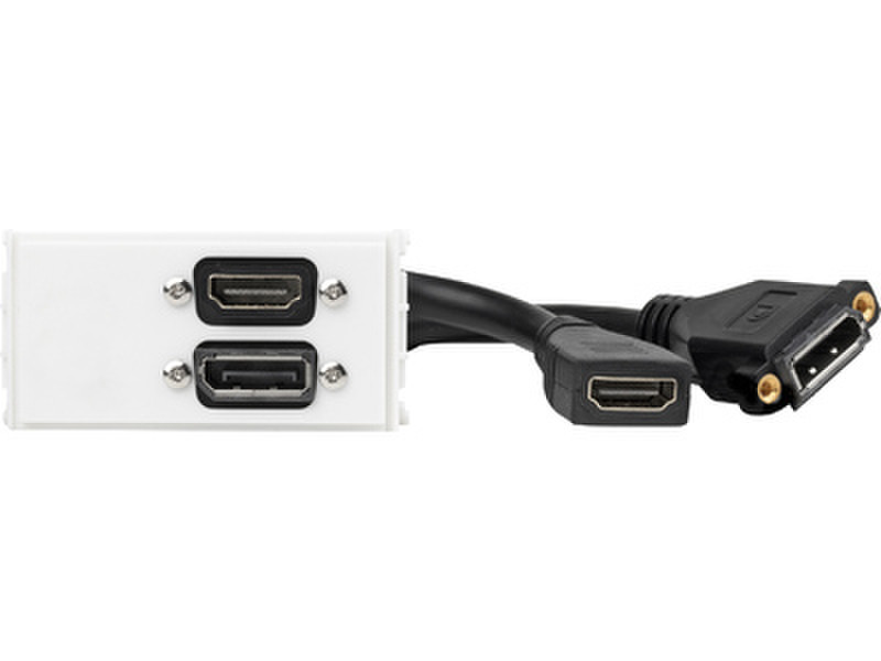 VivoLink WI221267 HDMI + DisplayPort White socket-outlet