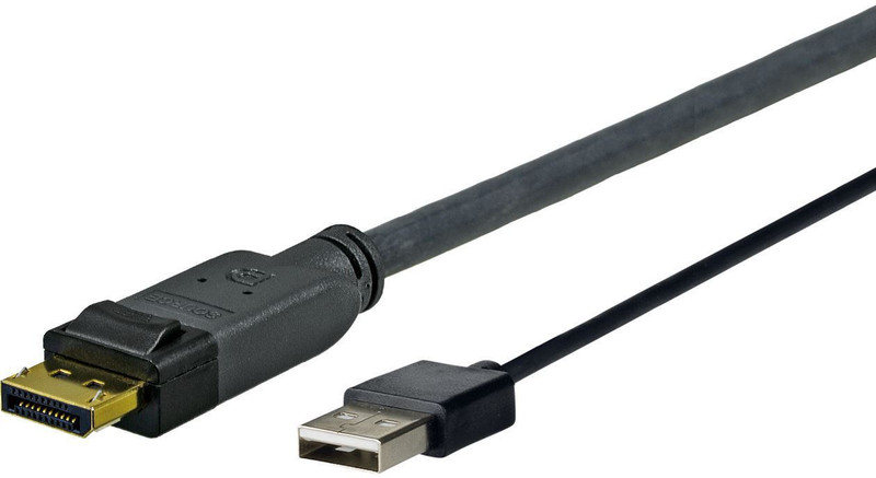 VivoLink PRODPUSB1 1м DisplayPort USB A Черный адаптер для видео кабеля