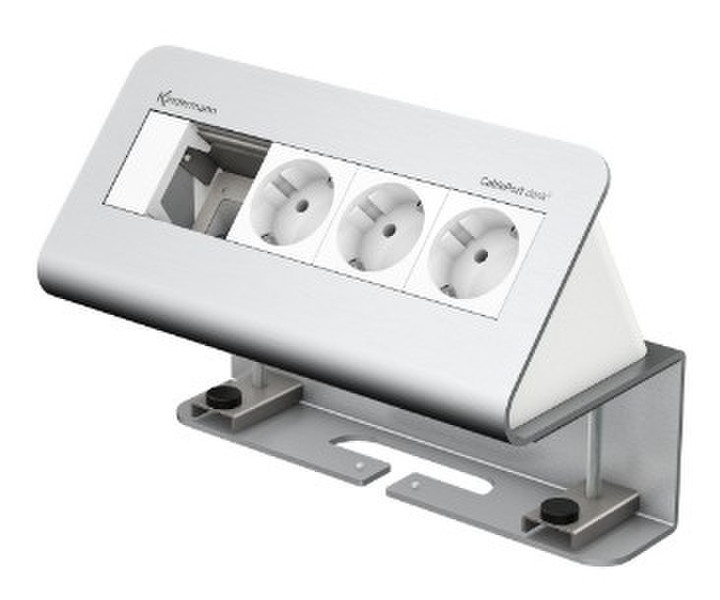 Kindermann 7430000053 Type F (Schuko) Aluminium,White outlet box