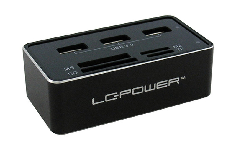 LC-Power LC-HUB-CR-1 USB 3.0 (3.1 Gen 1) Type-B 5000Мбит/с Черный хаб-разветвитель