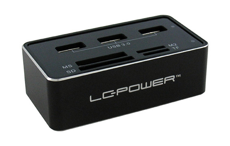 LC-Power LC-HUB-CR-1 USB 3.0 (3.1 Gen 1) Type-B 5000Mbit/s Schwarz Schnittstellenhub