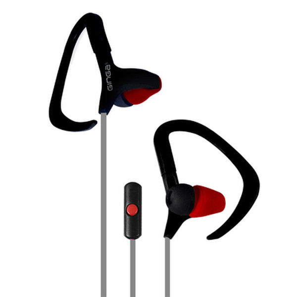 Ginga GI16AUD02HF Ear-hook Binaural Black,Red