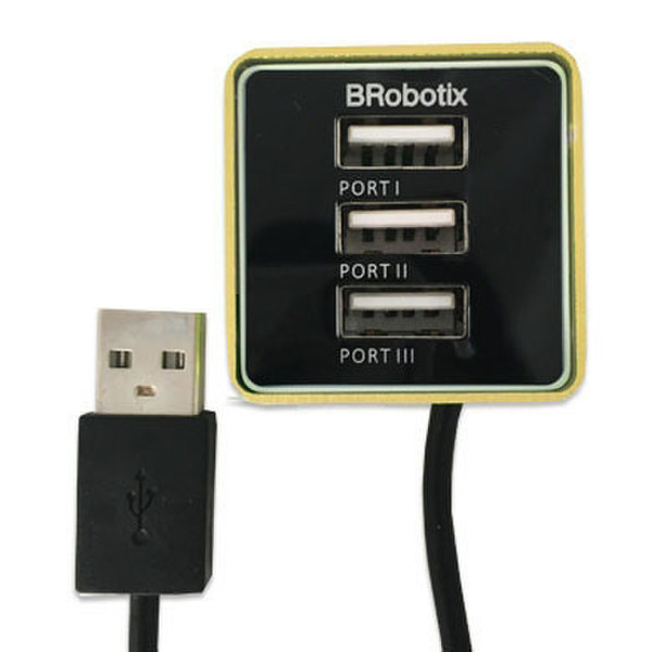 BRobotix 247740D USB 2.0 Schwarz Schnittstellenhub