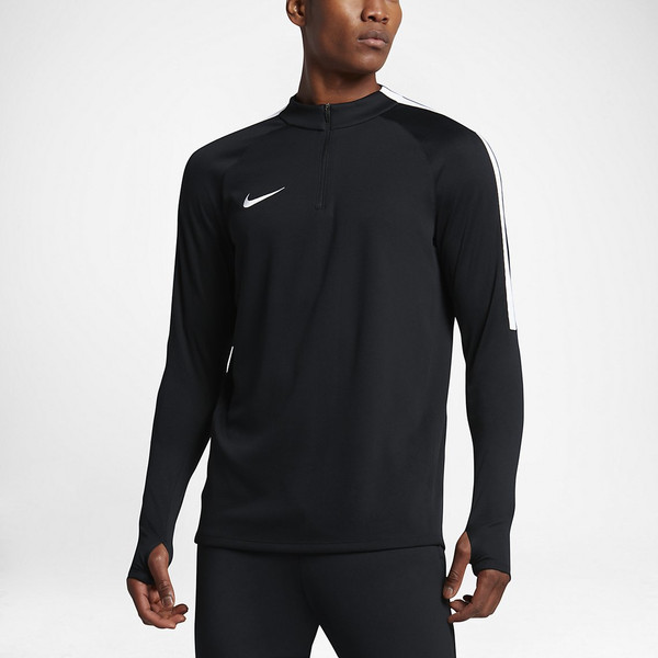 Nike Squad Рубашка S Длинный рукав Т-образная горловина Полиэстер Черный