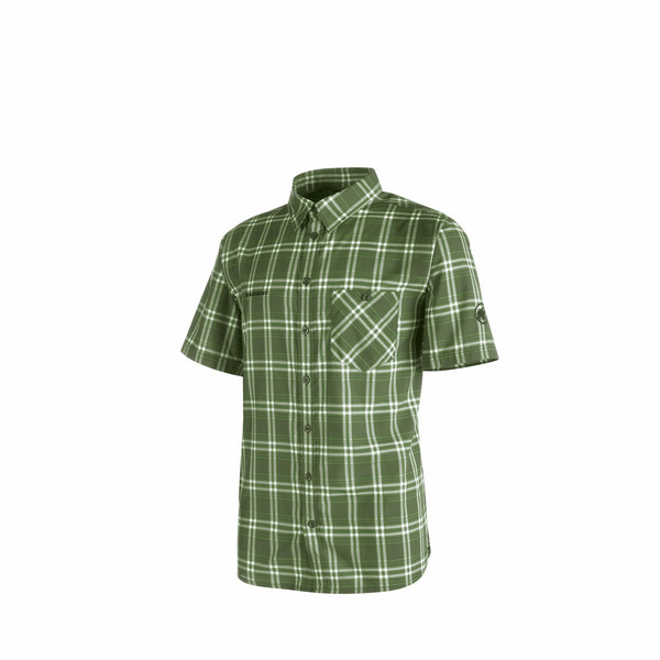 Mammut Belluno Shirt XL Short sleeve Shirt collar Polyamide,Polyester Green,White