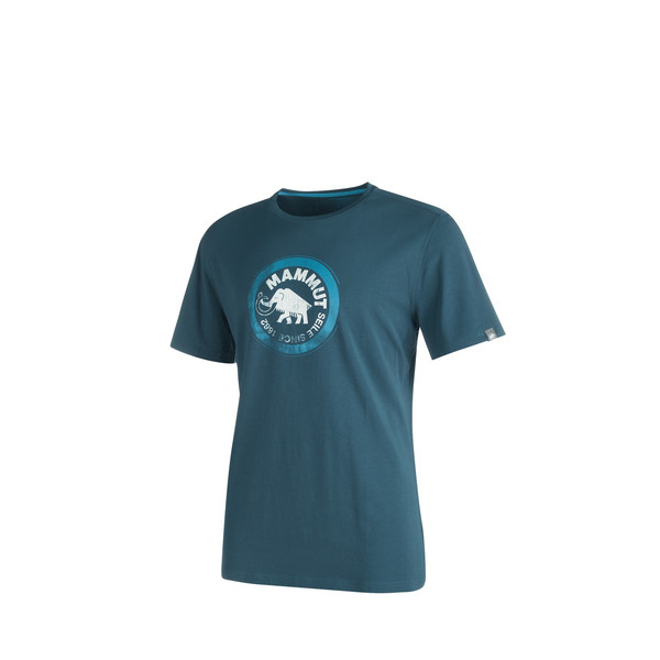 Mammut Seile T-shirt S Kurzärmel Rundhals Baumwolle, Elastan Blau