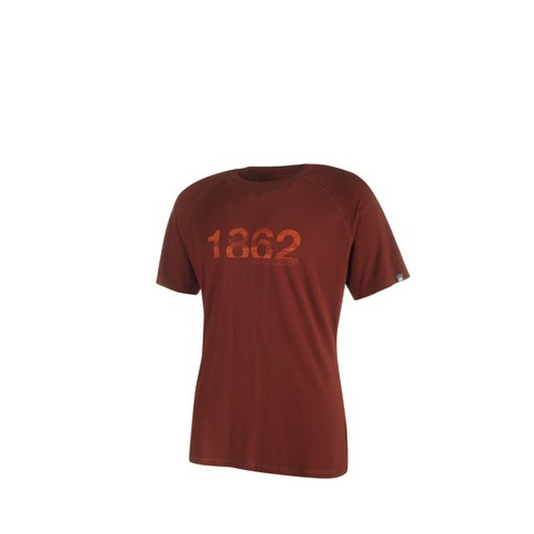 Mammut Vintage T-shirt L Short sleeve Crew neck Cotton,Elastane Red