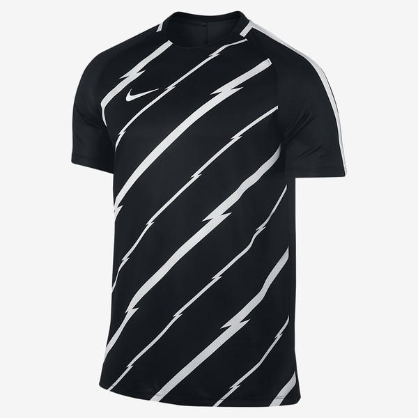 Nike Dry Squad T-shirt M Short sleeve Crew neck Polyester Black,White