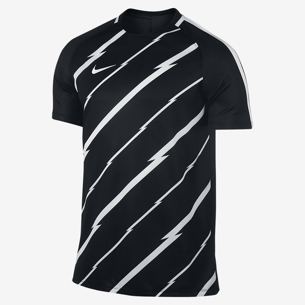 Nike Dry Squad Футболка XXL Короткий рукав Круглый вырез под горло Полиэстер Черный, Белый