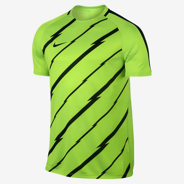 Nike Dry Squad T-shirt S Short sleeve Crew neck Polyester Black,Lime