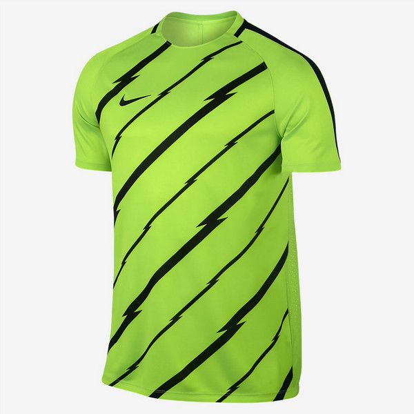 Nike Dry Squad Футболка XL Короткий рукав Круглый вырез под горло Полиэстер Черный, Лайм