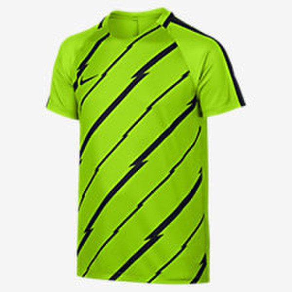 Nike Dry Squad Футболка XL Короткий рукав Круглый вырез под горло Полиэстер Черный, Зеленый