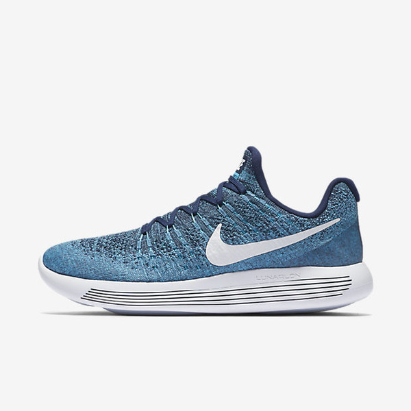 Nike LunarEpic Low Flyknit 2 Для взрослых Мужской Синий, Белый 41 кроссовки