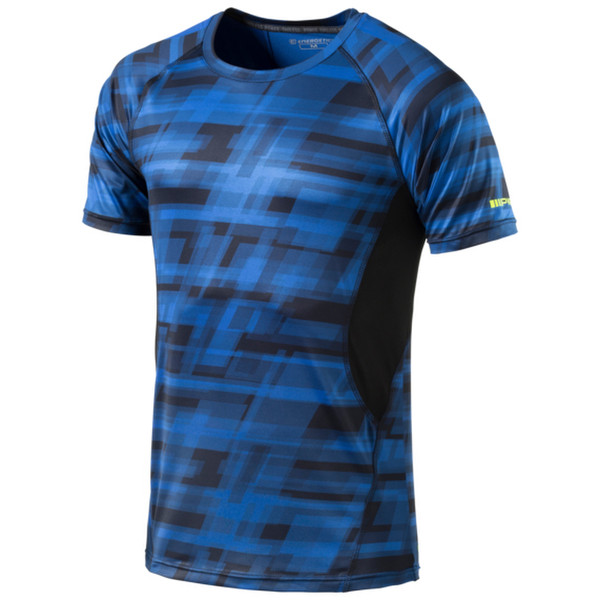 ENERGETICS Francis X T-shirt XL Short sleeve Crew neck Elastane,Polyester Black,Blue