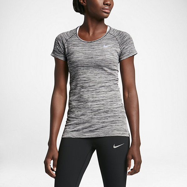 Nike Dry Knit T-shirt XS Short sleeve Crew neck Nylon,Polyester Grey