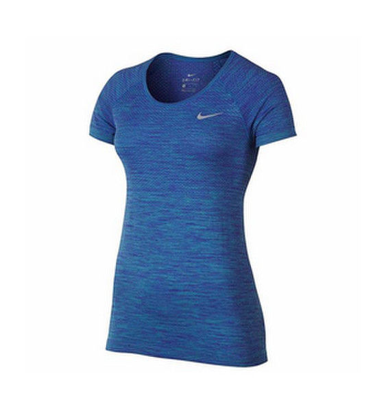 Nike Dry Knit SS, XS Футболка XS Короткий рукав Глубокая круглая горловина Нейлон, Полиэстер Синий