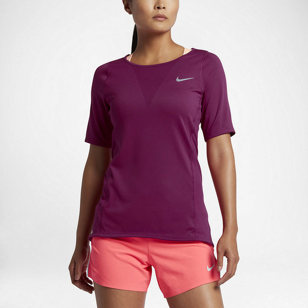 Nike Zonal Cooling Relay T-shirt XS Short sleeve Scoop neck Polyester Purple