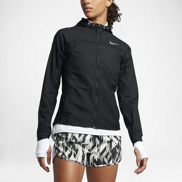 Nike Impossibly Light Women's shell jacket/windbreaker XS Ripstop-Nylon Schwarz