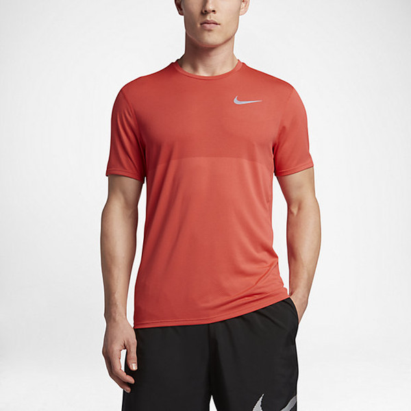 Nike Zonal Cooling Relay T-shirt M Short sleeve Crew neck Polyester Orange