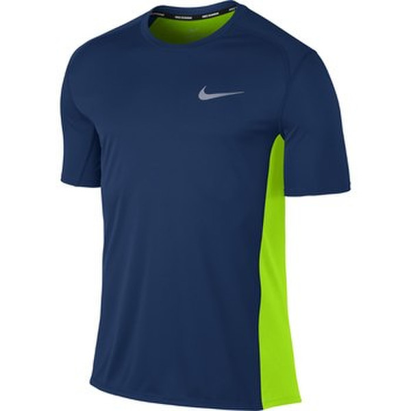 Nike Dry Miler T-shirt M Short sleeve Crew neck Polyester Blue,Yellow