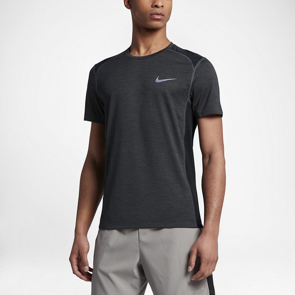 Nike Dry Miler T-shirt L Short sleeve Crew neck Polyester Black
