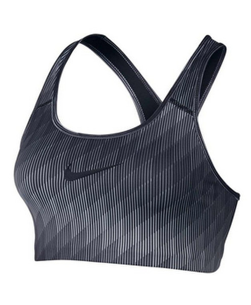 Nike Classic Stair Step Bra, S S Спортивный Без косточек Черный, Серый бюстгальтер