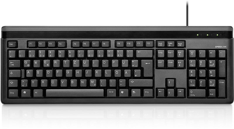 SPEEDLINK Bedrock PS/2 Keyboard PS/2 QWERTZ Black keyboard