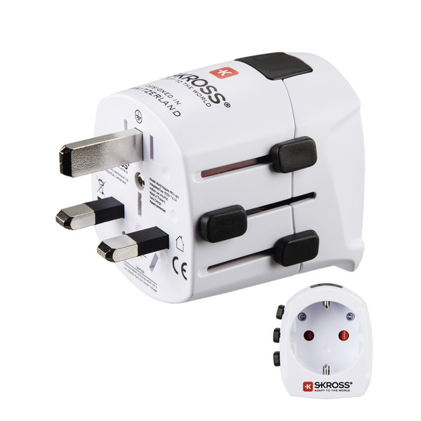 Hama World Travel Pro Light Type F (Schuko) Universal White power plug adapter