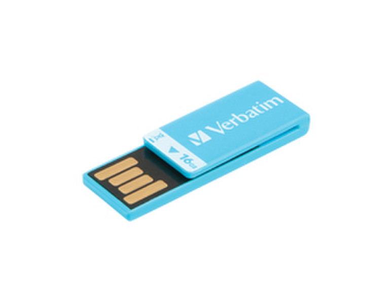 Verbatim Clip-it 16GB USB 2.0 Type-A Blue USB flash drive