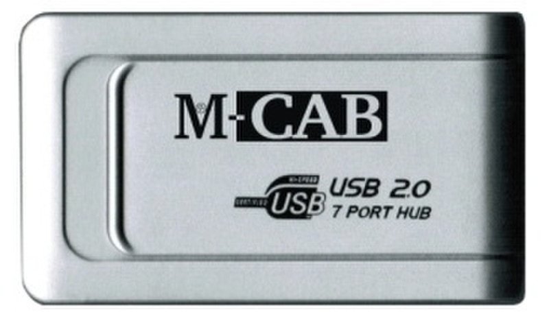 M-Cab 7001081 USB 2.0 480Мбит/с Cеребряный хаб-разветвитель