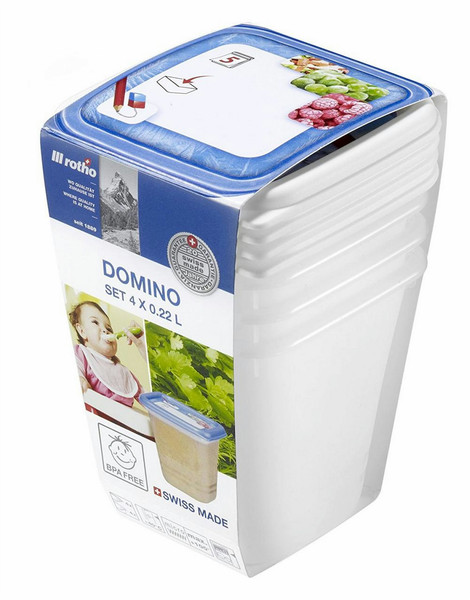 Rotho DOMINO Rechteckig Box 0.2l Weiß 4Stück(e)