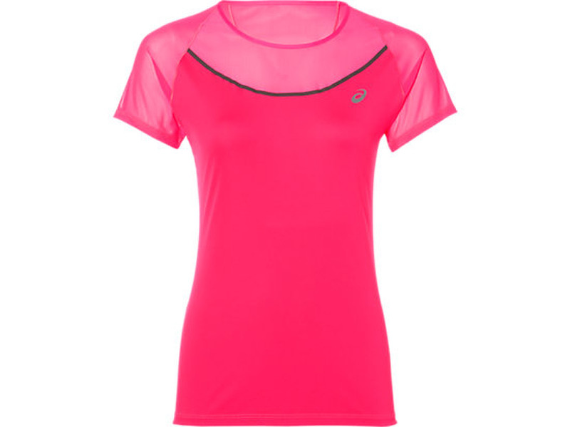 ASICS Elite SS Tee T-shirt XS Kurzärmel Rundhals Elastan Pink