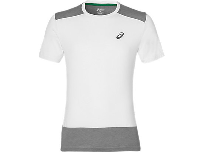 ASICS Fuzex SS T-shirt S Kurzärmel Rundhals Polyester Grau, Weiß