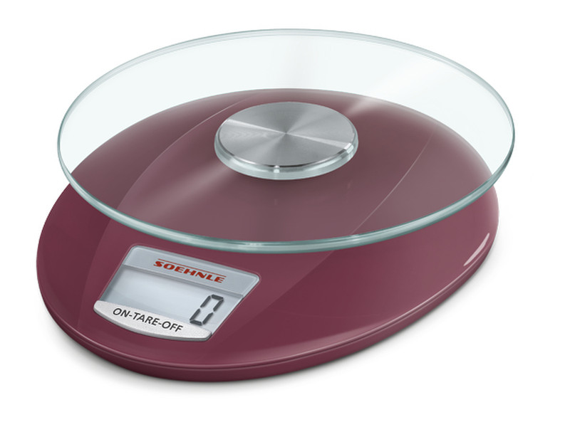 Soehnle Roma Tabletop Oval Electronic kitchen scale Red
