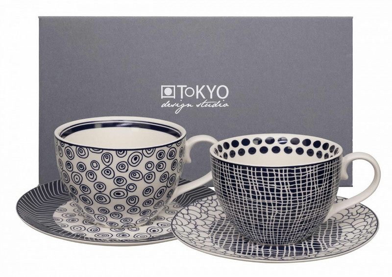 Tokyo Design Studio Bleu De'nîmes Blau, Weiß Kaffee 4Stück(e)