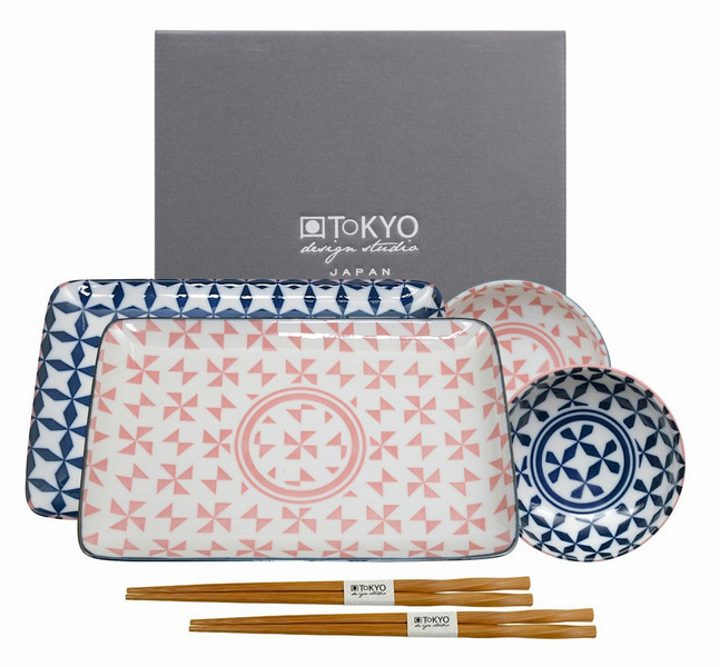 Tokyo Design Studio Geo Eclectic Plate Set 6