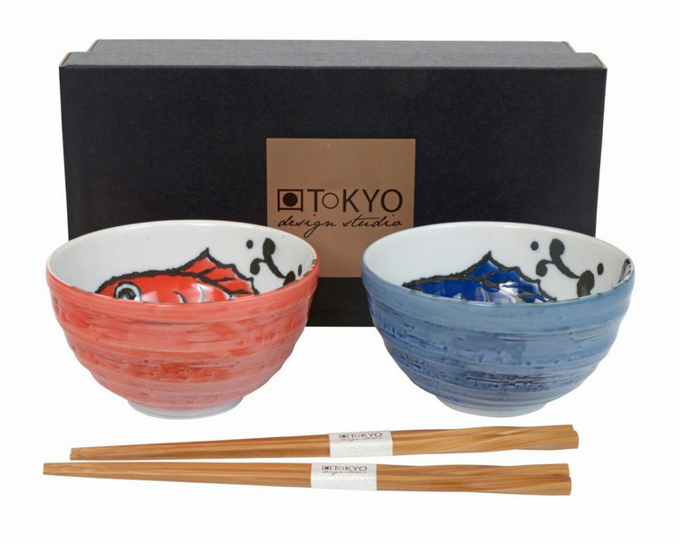 Tokyo Design Studio 14352 Schüssel-Set Rund Blau, Rot Speiseschüssel