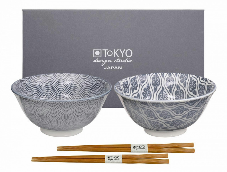 Tokyo Design Studio 14507 Bowl set Round Grey 2pc(s) dining bowl