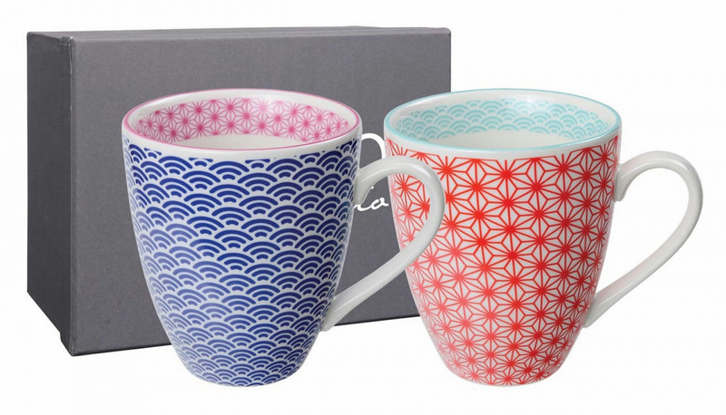 Tokyo Design Studio Star/wave mug set Blue,Red,White Universal 2pc(s)