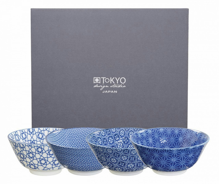 Tokyo Design Studio Nippon Blue Tayo Bowl set 4 Bowl set