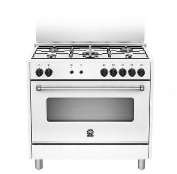 Bertazzoni La Germania AMS95C 71 D W Freistehend Gas hob A+ Weiß Küchenherd