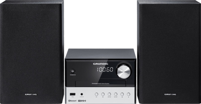 Grundig CMS 1000 BT Micro set 30Вт Черный, Cеребряный домашний музыкальный центр
