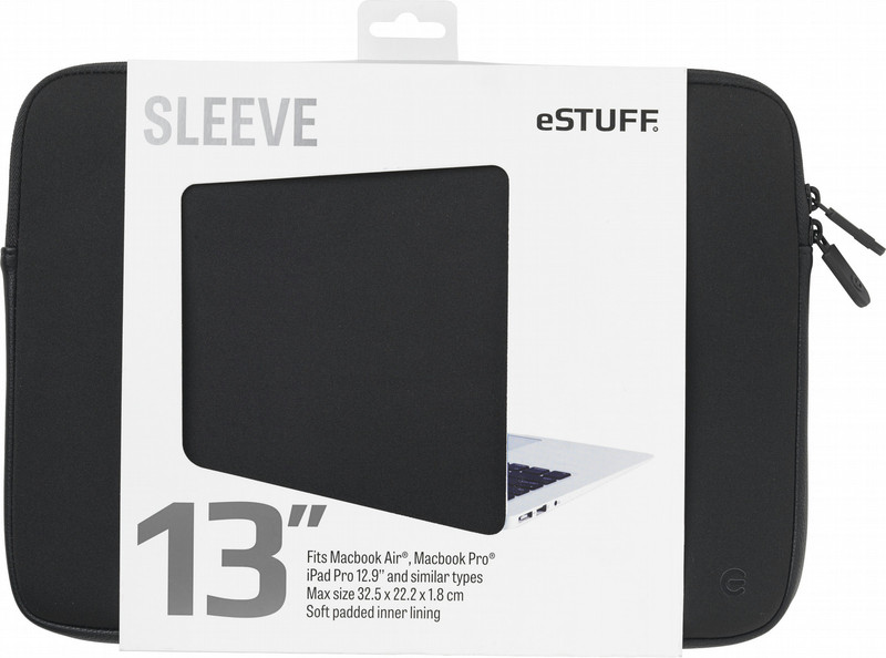eSTUFF 13'' Sleeve - Fits Macbook Pro 13.3Zoll Sleeve case Schwarz