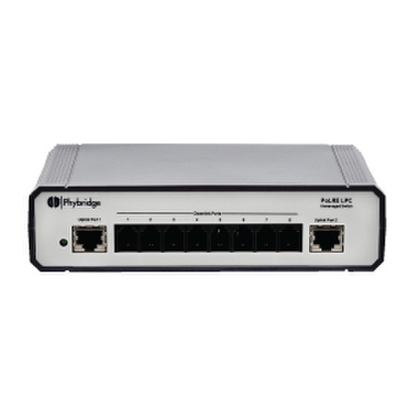 Phybridge NV-PL-08 Неуправляемый Fast Ethernet (10/100) Power over Ethernet (PoE) Черный сетевой коммутатор