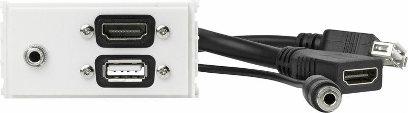 VivoLink WI221294 HDMI + USB A + 3.5mm White socket-outlet