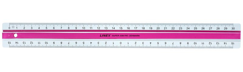 Linex 400078626 300mm Acrylic Pink 1pc(s) ruler